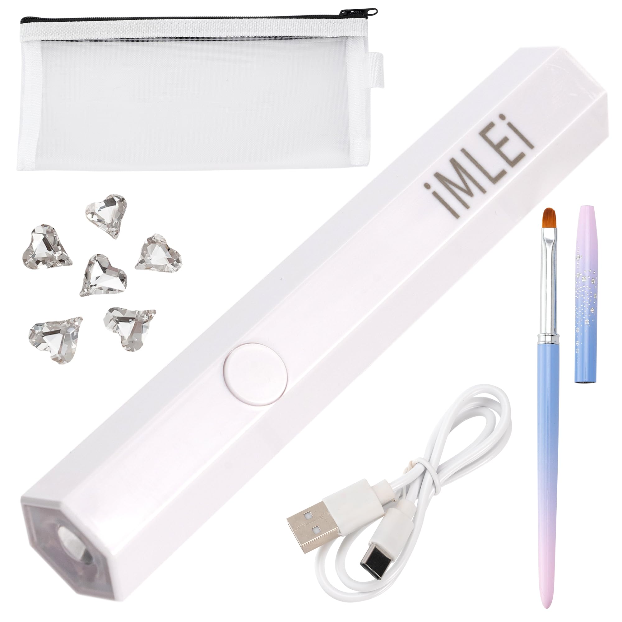 

Nail Light for Gel Nails by Nail UV Light Handheld Light 3W Pen Type Resin Curing Light Timer USB Rechargeable iMLEi Recommended Artists 2-Stage