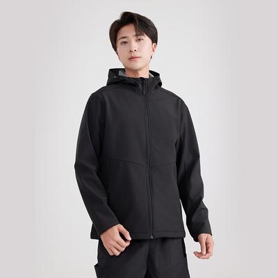 Fashionable Hooded Soft Shell Clothing, Windproof and Waterproof Outdoor Mountaineering Casual Jacket, Versatile Solid Color Couple Style