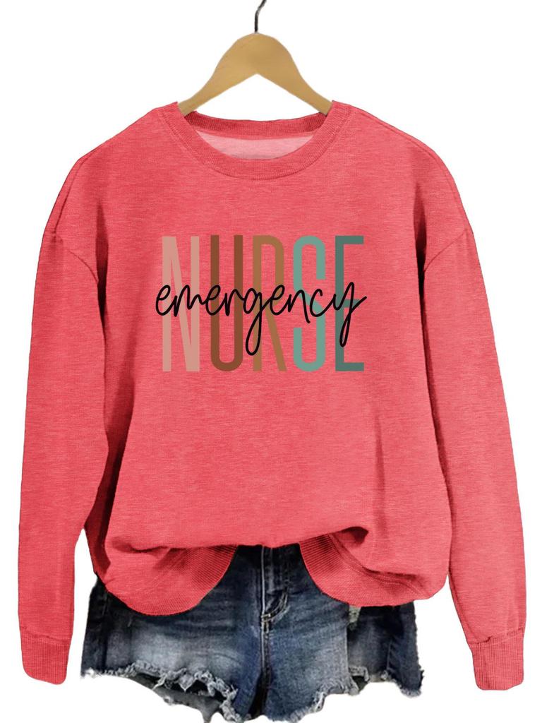 European Fashion Printed Long-Sleeve Pullover Sweatshirt: Comfortable, Versatile Autumn Top for Women