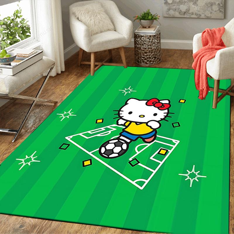 1pc Kitty Soccer Star Carpet Rug for Bedroom Living Room Decor Sofa Home Game Area Rug Non-slip Floor Mat. DT7160196