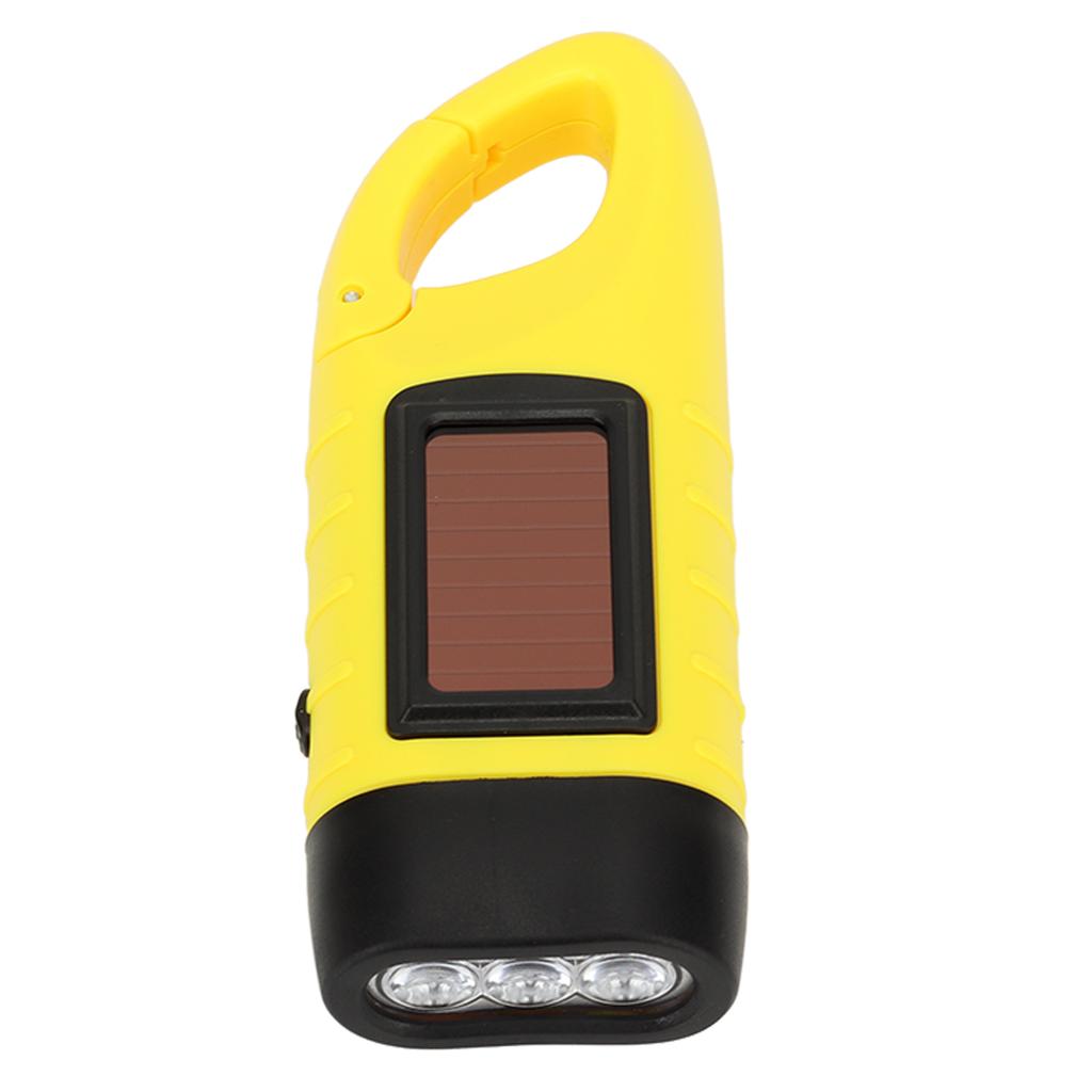 Hand Crank Solar Powered Flashlight Emergency Rechargeable LED Flashlight Self Powered Charging Torch Survival Gear