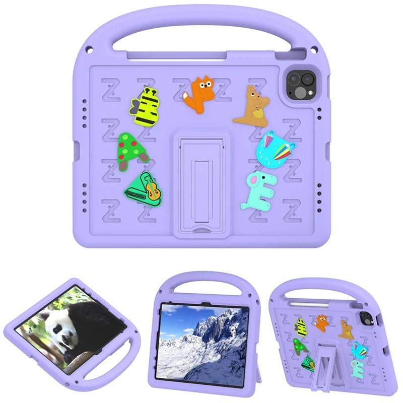 Étui antichoc en EVA pour tablette pour enfants Pour iPad 10e A16 Air 5 4 10.9 10.2 9e 8e 7e génération Pro 11 Air 9.7 Mini 6 Housse Air3 Pro(10.5) violet