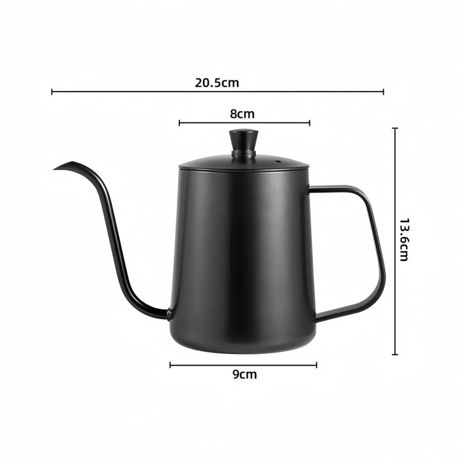 Thickened Stainless Hand Drip Coffee Hot Water Pot with Lid Gooseneck Kettle Hanging Ear Coffee Home Kitchen Cafe Accessories