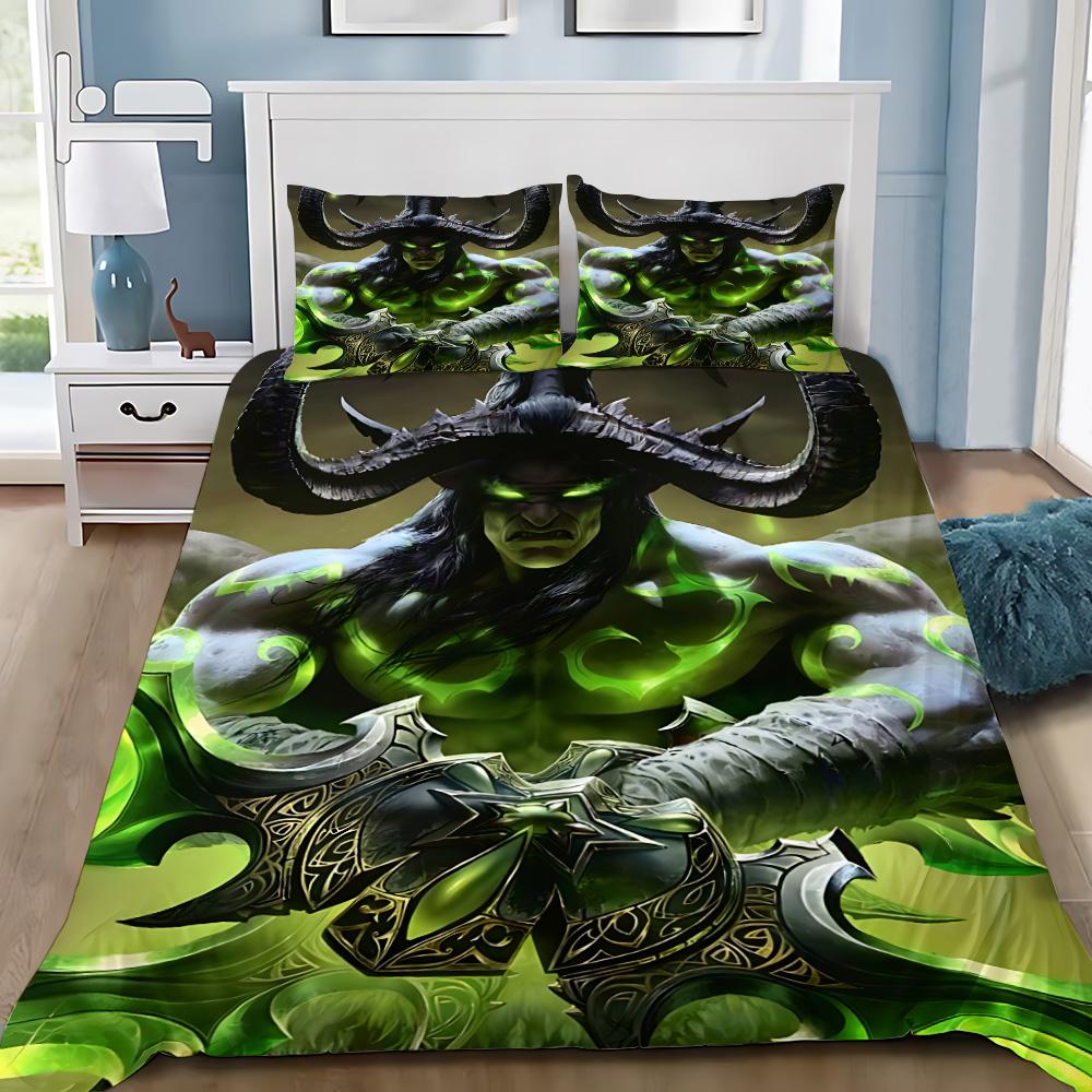 Hot Worlds of Warcrafts Duvet Cover Pillowcase Game Bedding Set Adult Boy Girl Bedroom Decoration Children Gift Single Double