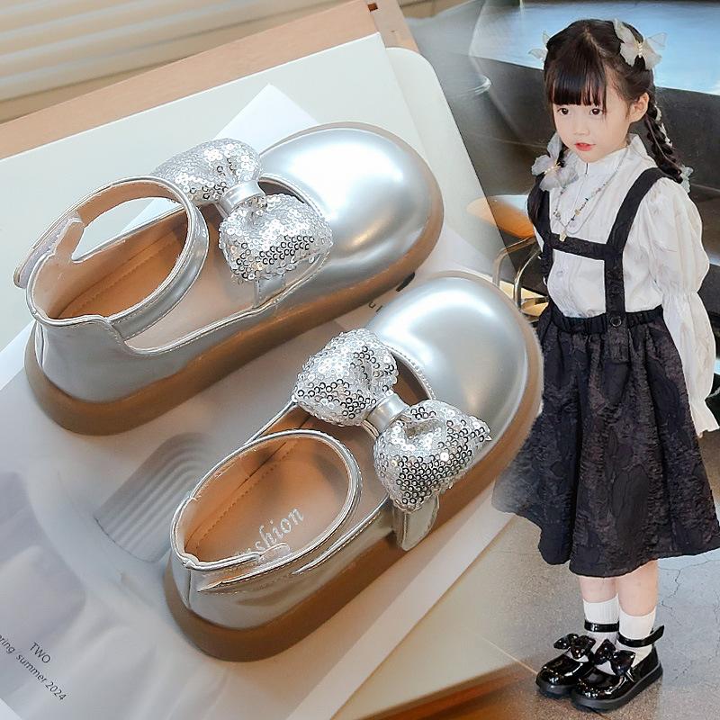 Sparkly Girls Princess Shoes with Bowknot Spring/Autumn Dress Shoes for Toddlers, Little Girls, and Kids Comfortable and Stylish for Performances