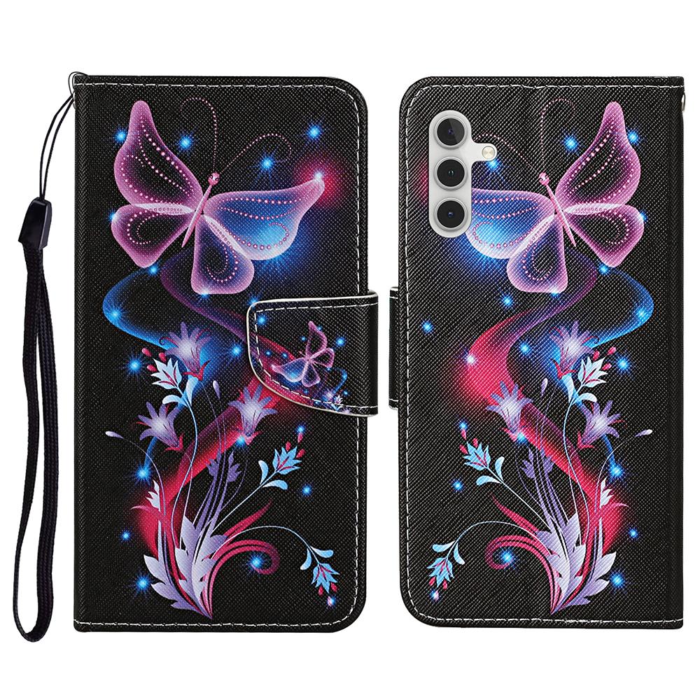 Phone Case For Samsung Galaxy S26 / S26 Pro Pattern Printing Protective Leather Folio Phone Cover with Wrist Strap