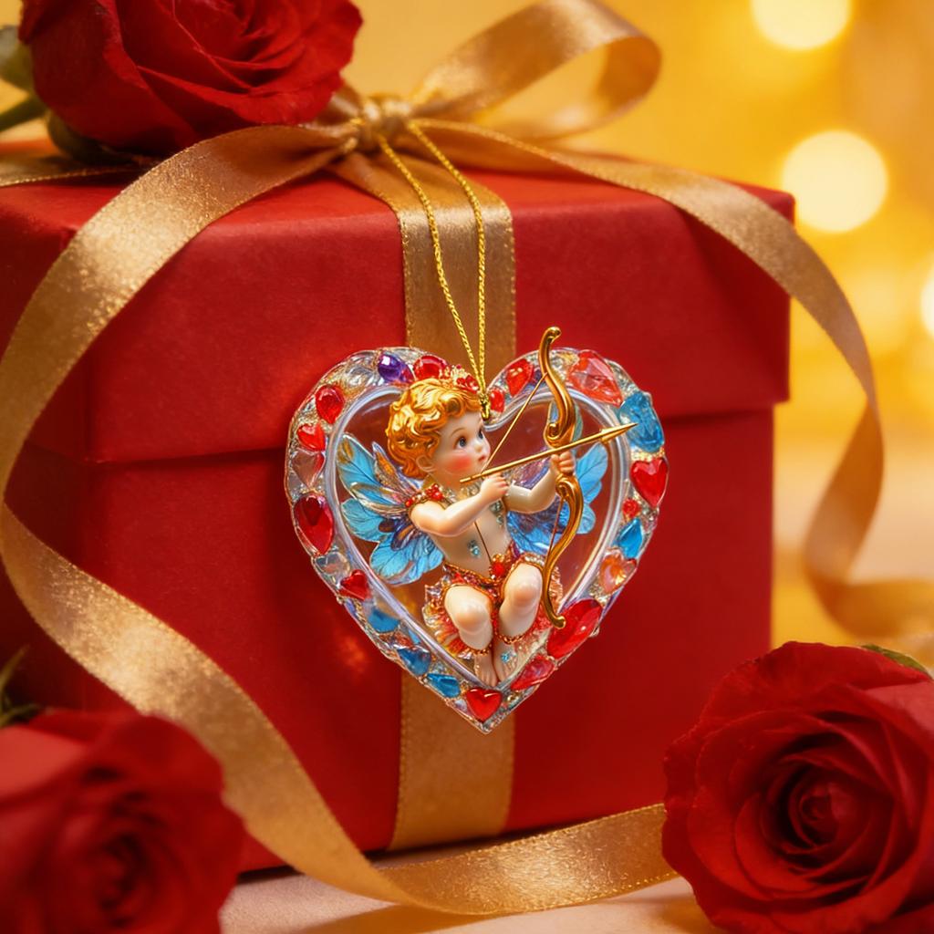 Girl Acrylic 2D Flat Decorative Pendant Creative Valentine's Day Ornament