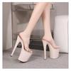 Eilyken Fashion PVC Transparent Platform Sexy Stiletto High Heels Slippers Women Shoe Street Style Nightclub Banquet Slide Pumps