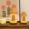 Warm Light Mushroom LED Night Light Touch Switch Beech Wood Bedside Lamp Three Colors LED Light Decorative Atmosphere Light