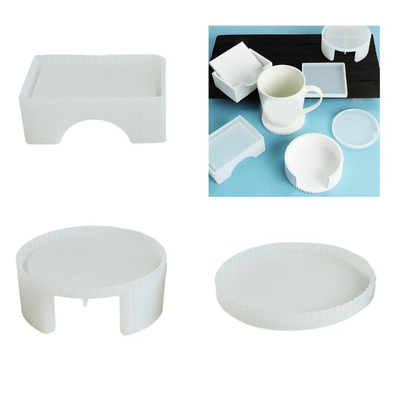 Stampo per colata in silicone versatile Stampo in resina epossidica Stampo per sottobicchieri versatile rotondo/quadrato/rettangolare Strumento per la creazione di gioielli