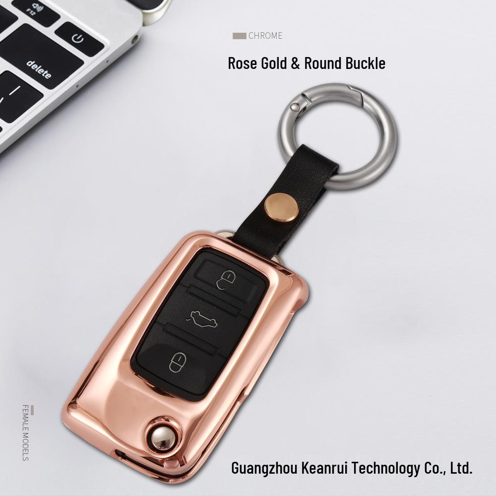 Volkswagen Metal Key Case Shell Set for Lavida, New Sagitar, Passat, Bora, Lamando, Jetta, Tiguan - Unisex