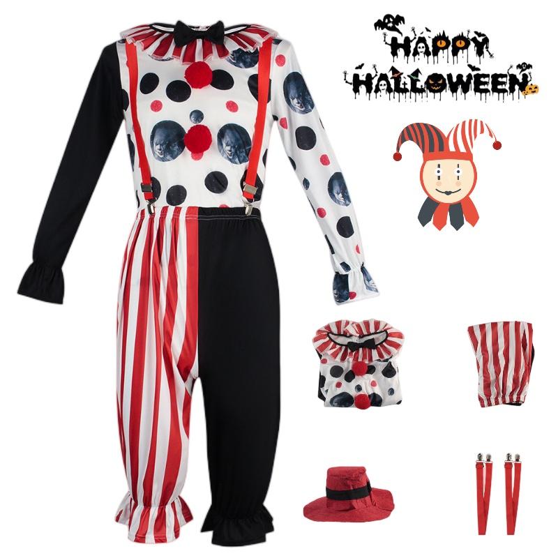 Circus Clown Cosplay Costume Halloween Party Props Funny Stage Performance Suit