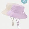 Solid color children's fisherman hat with large brim, fashionable and versatile beach hat, cute baby sun hat