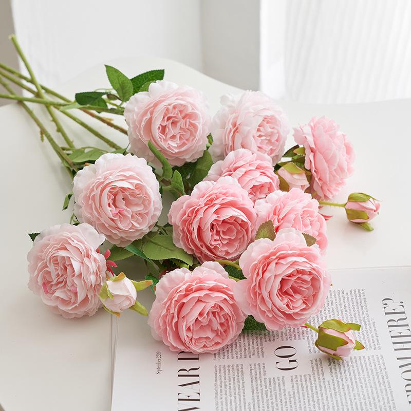 Peony Silk Rose Bouquet: Artificial & Dried Flowers for Indoor Decoration Centerpiece