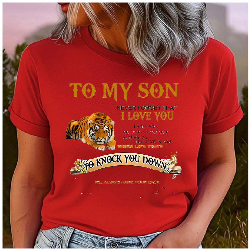 men Women s Polyester 100% king of beasts - tiger Print T-shirt Loose round Neck Casual Short Sleeve Fashion Top Clothing Summer S
