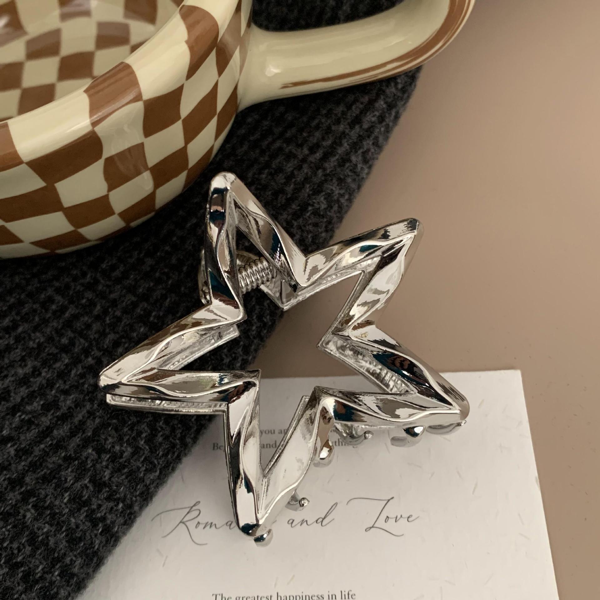 

1 шт. Большая заколка-гребень для высокого хвоста в виде пятиконечной звезды, новая высококлассная заколка для затылка с темпераментом, заколка для волос