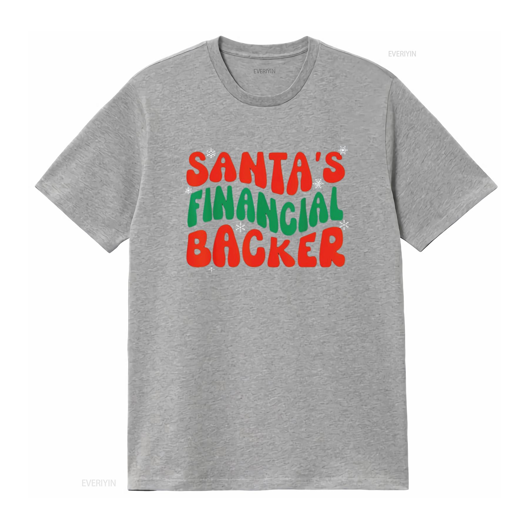 

Santas Financial Backer Christmas T Shirt For Dad Funny Xmas Womens Black Small vintage Washed Slightly Unisex S