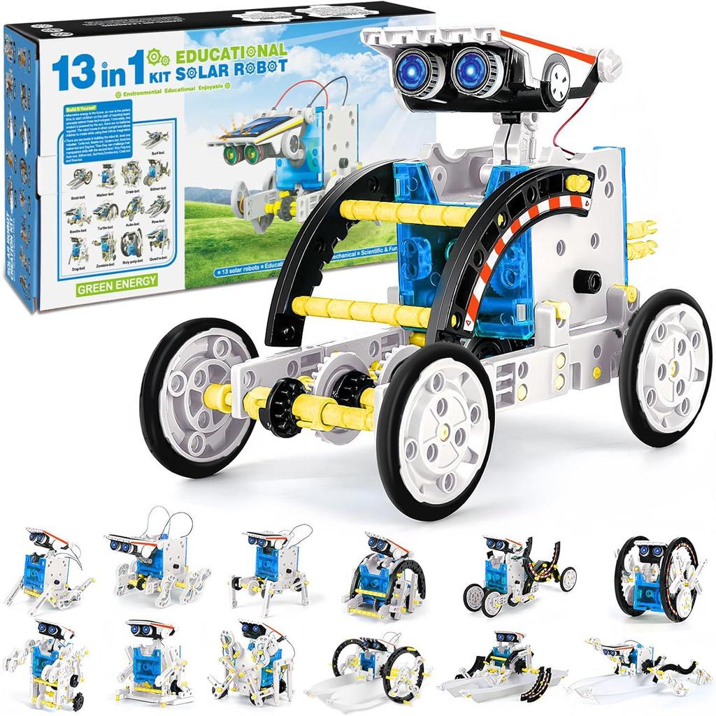 Enhanced 13-in-1 DIY Solar-Powered Robot Car Kit