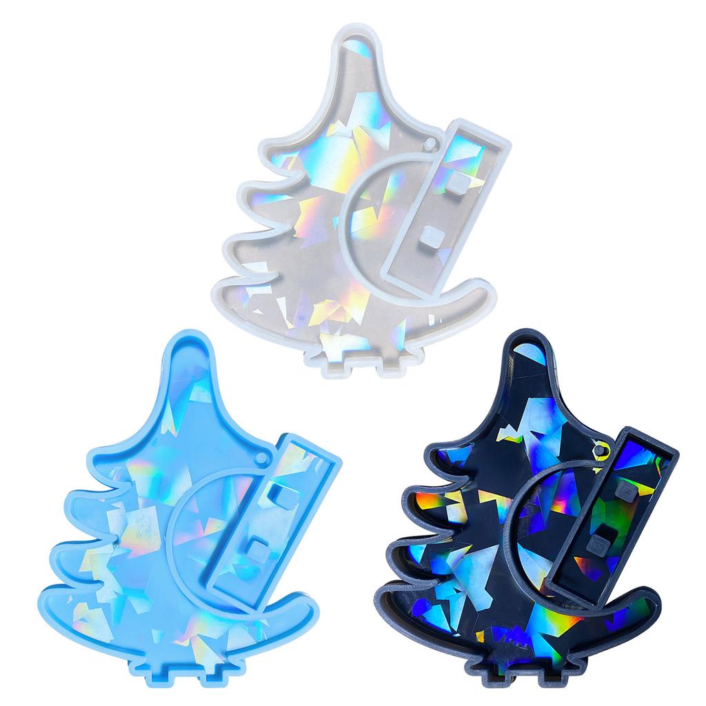 Holographic Tree Ornament Crafts Silicone Mold Jewelry Epoxy Casting Jewelry Tool Making Resin Diy Craft Home Decoration