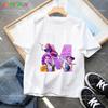 Vêtements pour Fille en Bas Âge Kpop Chasseurs de Démons Lettre A-Z T-shirt Dessin Animé Cadeau Drôle pour Fans Harajuku T-shirts Cool pour Enfants Hauts d'Été