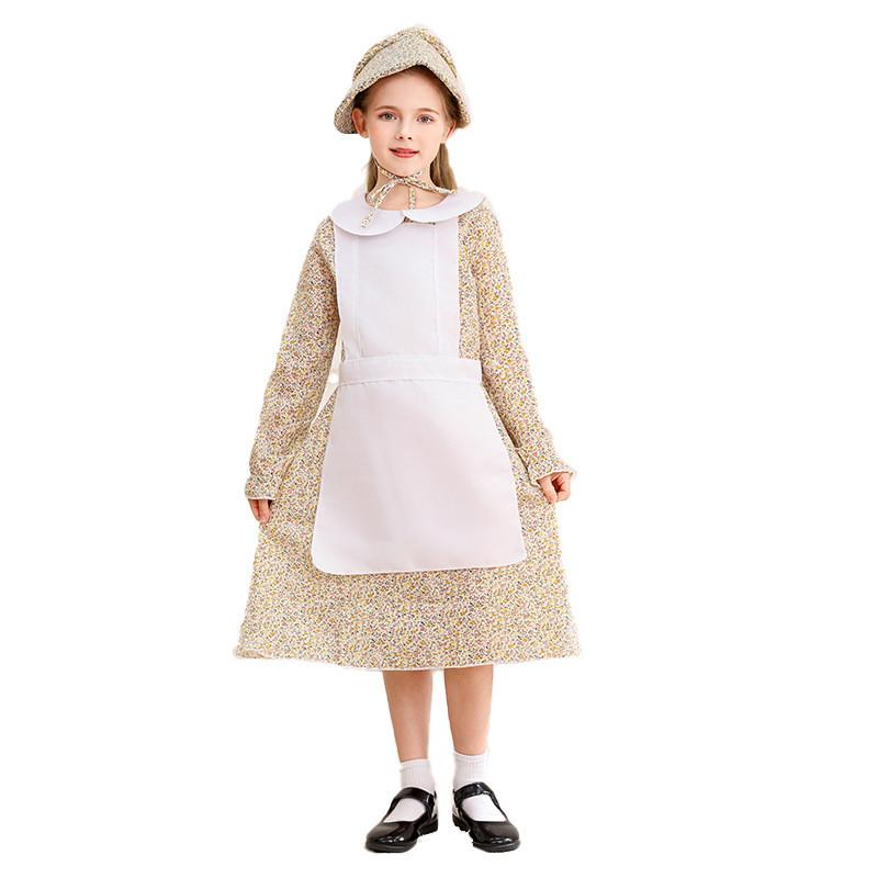 

Halloween Childrens Farm Girl Costume With Cotton Blend Fabric For Stage Performances 120cm
