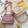 Modische Damen Corduroy Cartoon Bären Print Schultertaschen Student Tote Messenger Tasche Umhängetasche Reise Handtaschen
