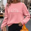 Winter new printed women's round neck sweatshirt, European and American casual style versatile long sleeved top