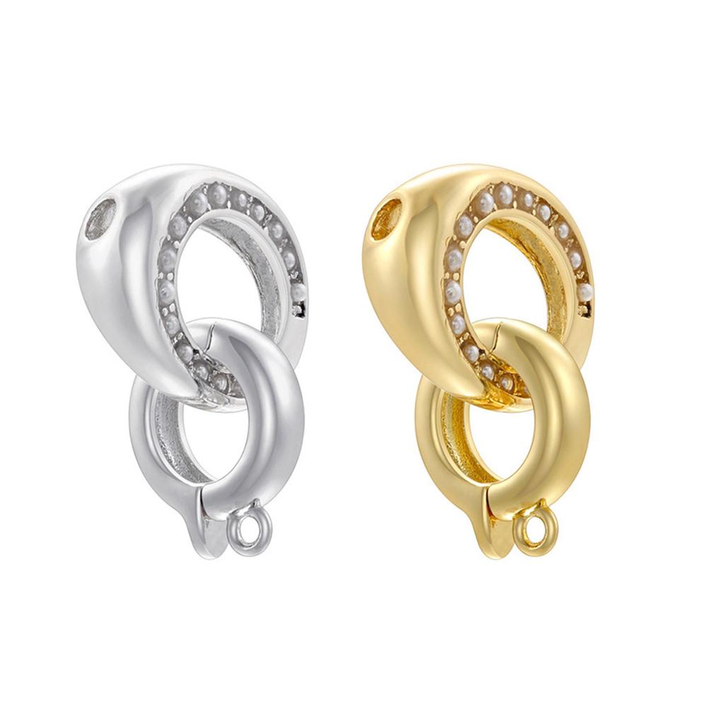 Elegant Cubic Zirconia Clasp Portable for Pearls Enhancing Push Connectors Jewelry Accessory for Bracelets Necklacer