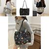 Chic 2024 New Black And White Canvas Tote Bag With Zipper For Daily Use