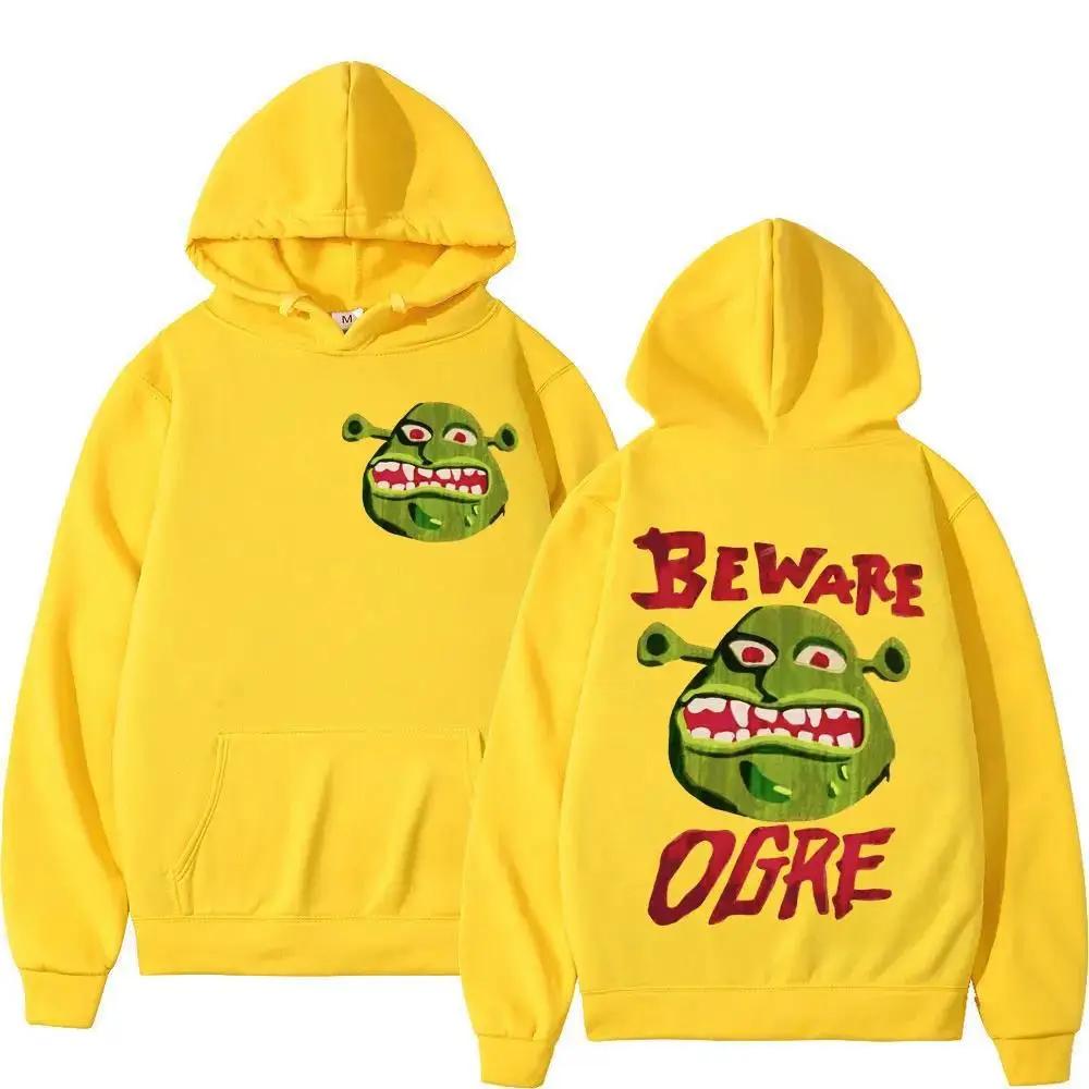 Street Men's Autumn and Winter Casual Loose Hooded Sweatshirt Shrek Creative Fun Print Outdoor Fashion Loose Long Sleeve Hoodies