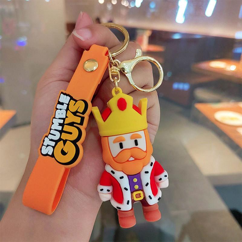 Adorable Cartoon Silicone Keychain Trinket Cute Cat Wolf Keyring For Gifting