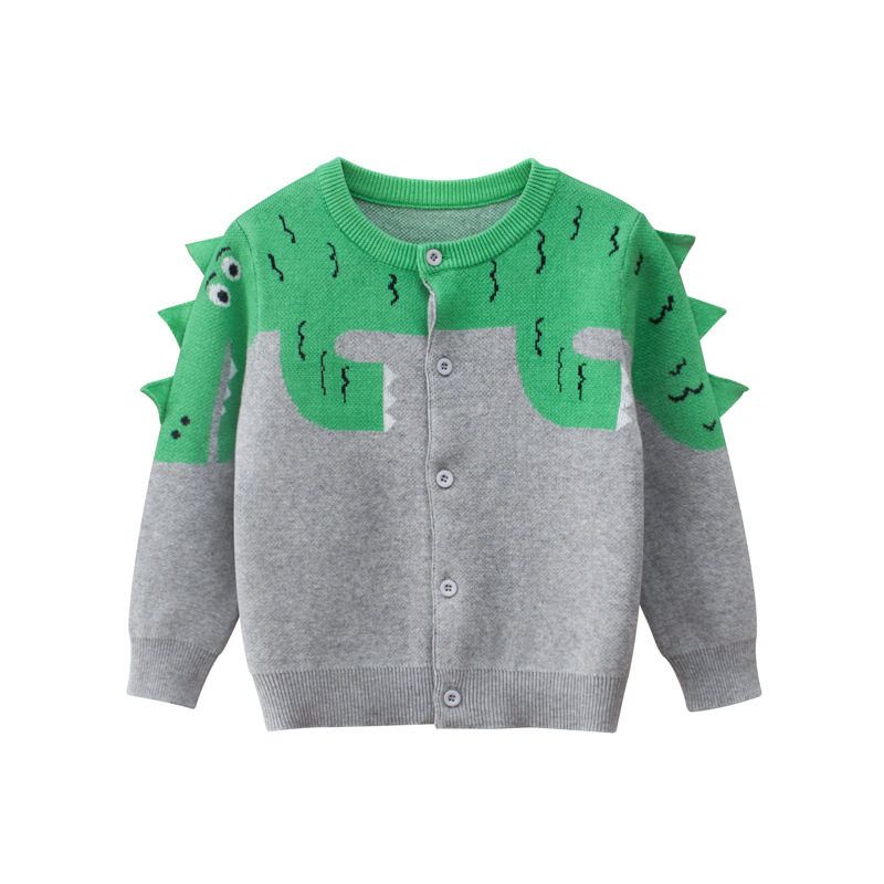 Sweater Kids round Neck Cotton Jacket Light gray 100