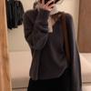 V-neck Knitted Sweater for Women Thick Autumn and Winter Loose and Fashionable Sweater Casual Long-sleeved Pullover