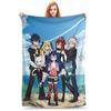 Fairy Tail Anime Knitted Blanket Flannel Cartoon Super Warm Throw Blankets for Bedroom Sofa Bed Rug