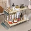 2Layer Acrylic Cosmetic Organizer Bathroom Vanity Storage Shelf Transparent Makeup Display Countertop Shelf Desktop Bathroom Decor Space Saving Decor