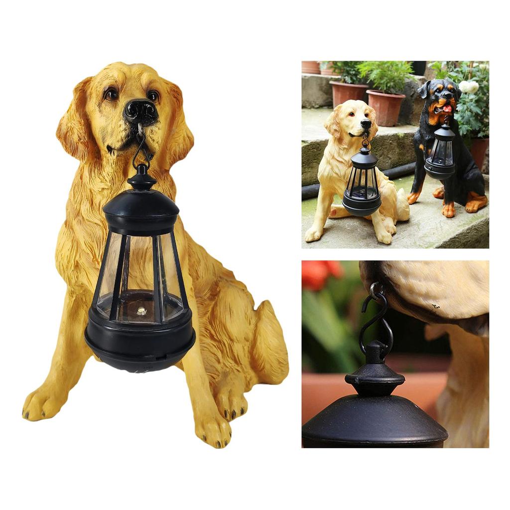 Garden Ornament with Illuminated Dogs Decorative Outdoor Lighting