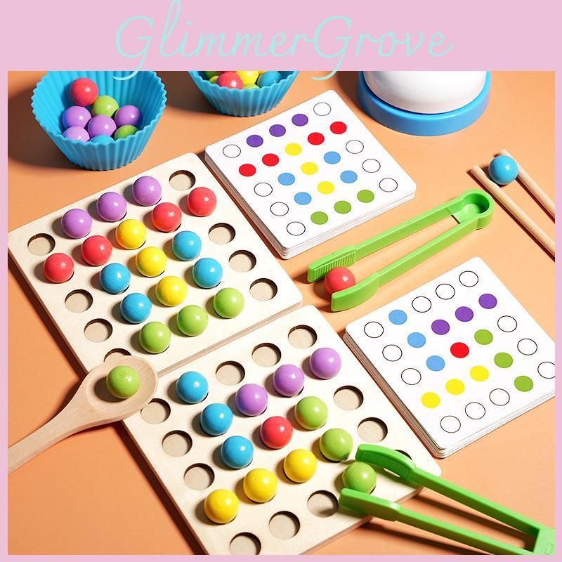 Wooden Bead Sorting Game For Kids Fine Motor Skills And Parentchild Interaction