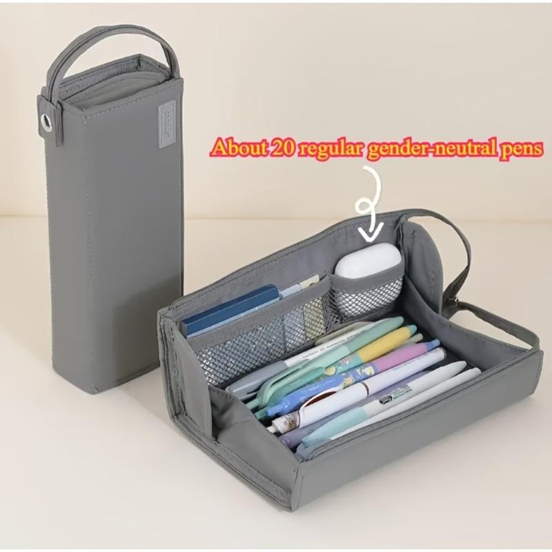 Mega PRO Pencil Case! 20+ Slots & Mesh Pockets. Rigid Non-Bend + 90° Zipper. All-in-One for School/Travel