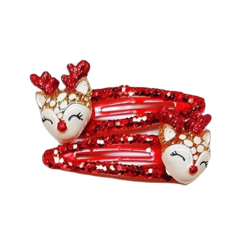 Lovely Christmas Hair Clip Sequined Nonslip Strong Clip Santa/Tree Decors For Christmas Holiday Hair Styling Accessories