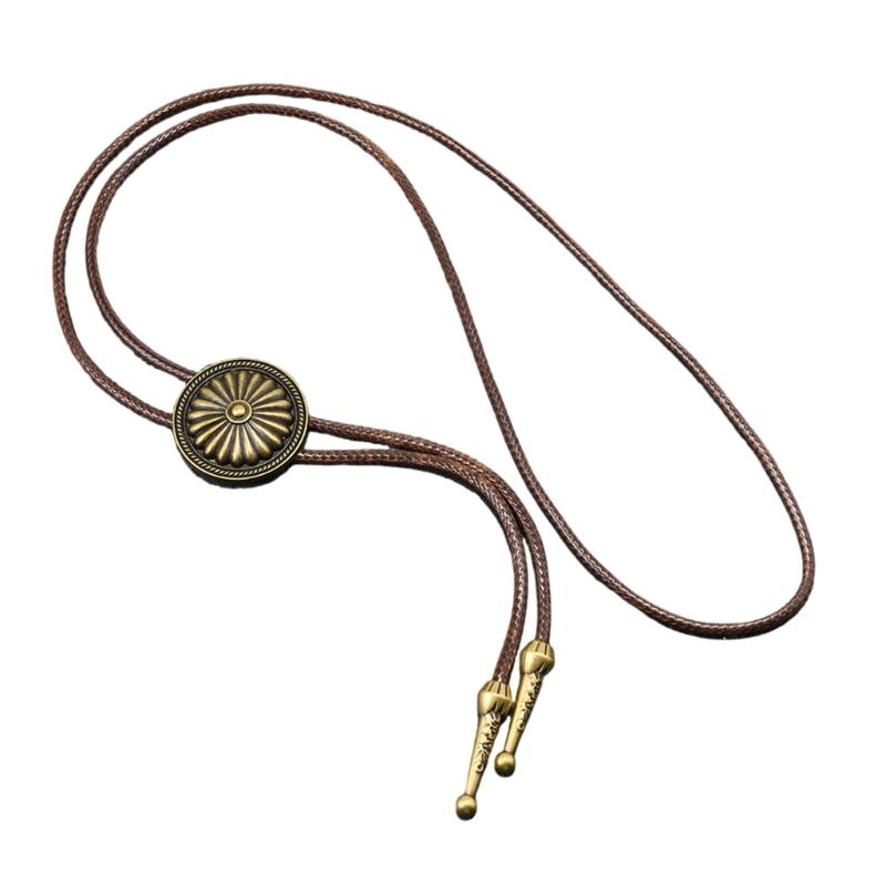 

Modern Alloy Chain Necklace With Soft PU Leather Cord Practical Jewelry Bolo Tie Necklaces For Women Men