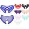 Mens Sheer Lace Underwear Delicate Bowknot Detail Strappy Design Crotchless Briefs Sensual Intimate Wear