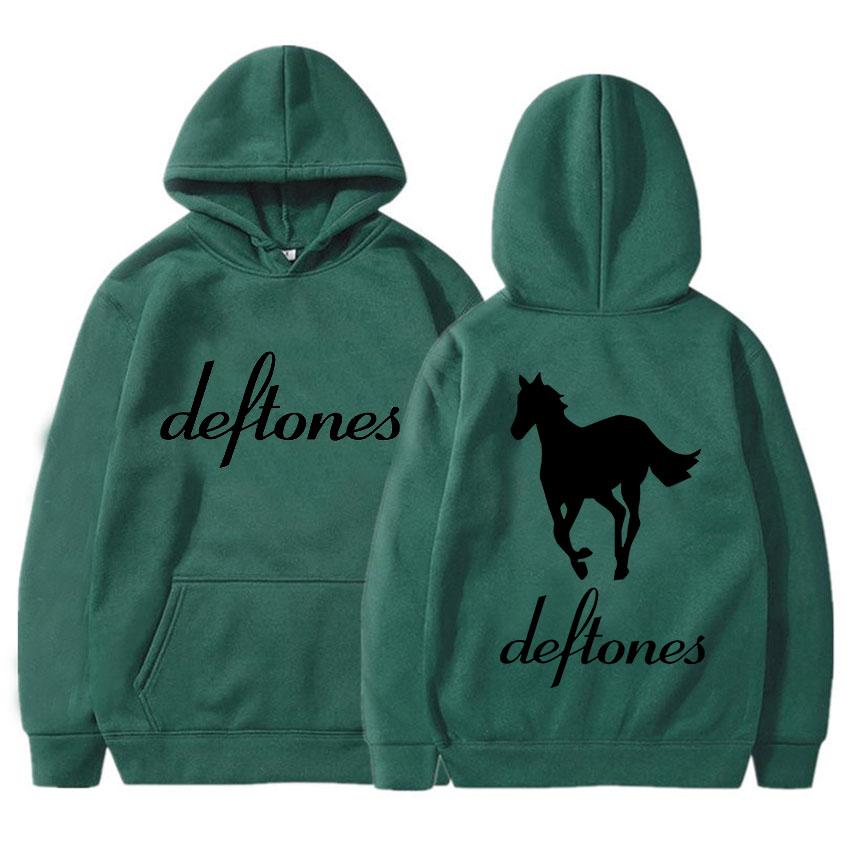 Deftones Graphic Printing Hoodie Long-sleeved Fleece Hooded Sweatshirts With Pocket Hip Hop Clothes Moletom Casual Pullovers