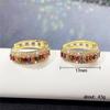 Cao Shi Fashion Niche Color Zircon Gold-Plated Brass Earrings for Women