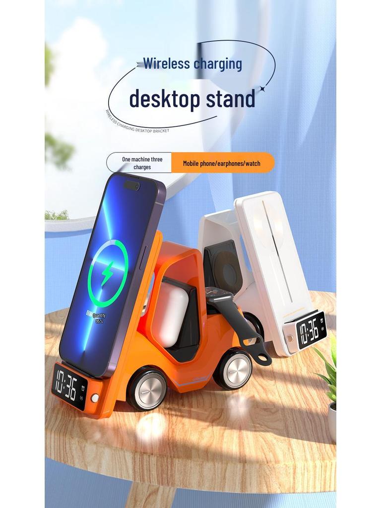 Cross-Border Wireless Car Charger: 3-in-1 Phone Holder and Fast Charger for Phone, Earphones, and Watch