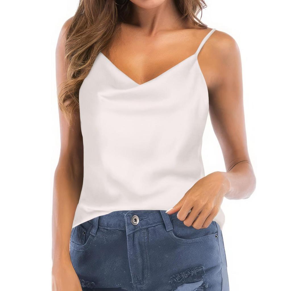 Women's Solid Color Camisole Top Spaghetti Strap Sleeveless Slim Vest