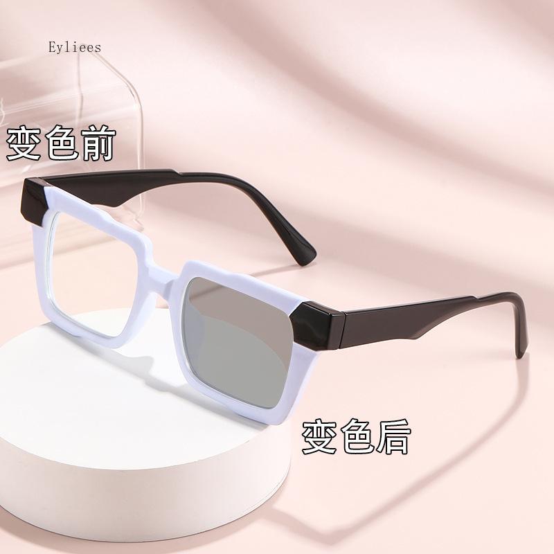 European Style Oversized Square Sunglasses Photochromic UV Protection Flat/Myopia Glasses Fashion Color Mix Retro Design