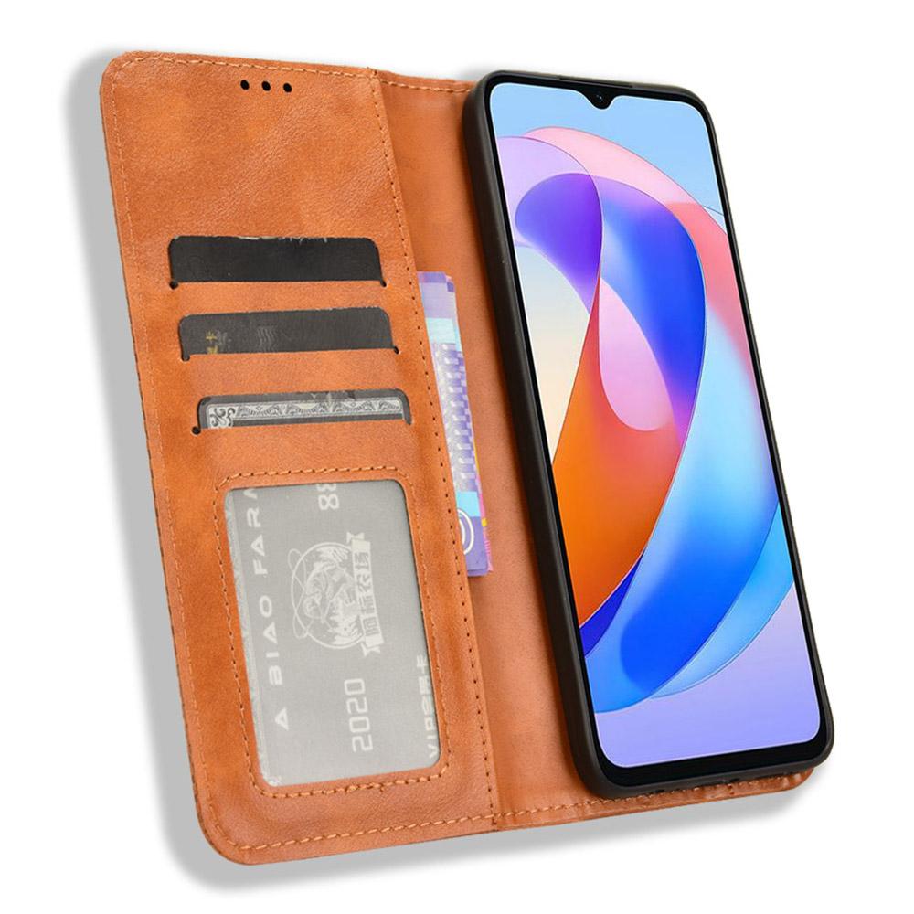 

For Honor X5 Plus/Play 40C 5G Case Stand Wallet Mobile Phone Cover Brown