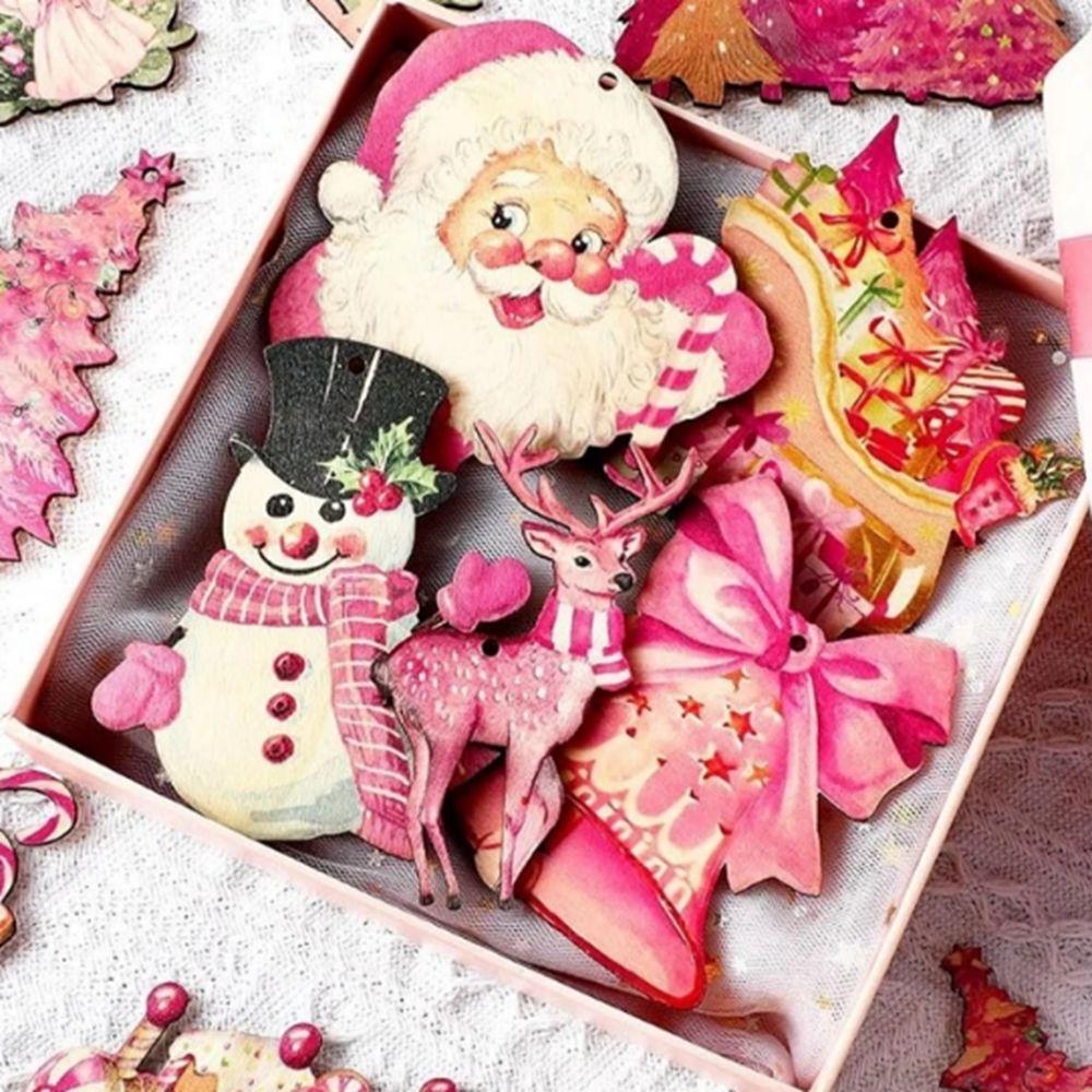 24Pcs/set Hangable Christmas Hanging Pendant Simple Christmas Tree Ornaments New Year