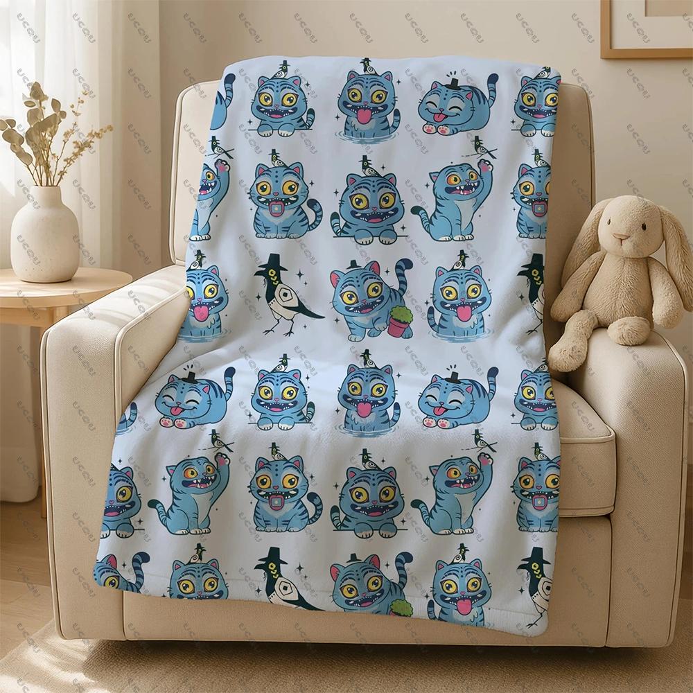 Autumn Winter Cozy Kpop Demon Hunters Blanket Warmth Anime Huntrix Gift Sofa Bed Travel Office Gift Derpy Tiger Throw Blanket