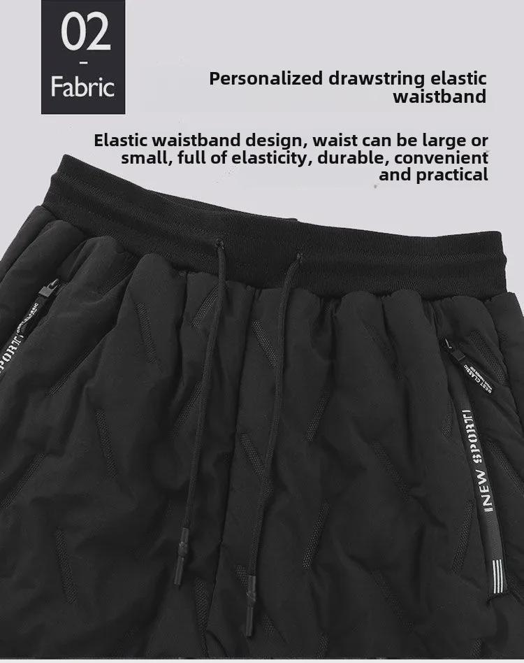 Men’s Winter Lambskin Pants with Velvet Lining - Thick, Warm, Casual, and Loose Fit Trousers.